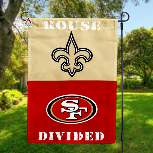 Saints vs 49ers House Divided Flag, NFL House Divided Flag