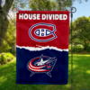 Montreal Canadiens vs Columbus Blue Jackets House Divided Flag, NHL House Divided Flag