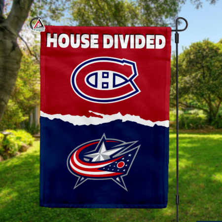 Canadiens vs Blue Jackets House Divided Flag, NHL House Divided Flag