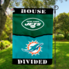 New York Jets vs Miami Dolphins House Divided Flag, NFL House Divided Flag