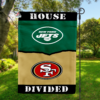 New York Jets vs San Francisco 49ers House Divided Flag, NFL House Divided Flag
