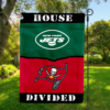 New York Jets vs Tampa Bay Buccaneers House Divided Flag, NFL House Divided Flag