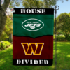 New York Jets vs Washington Commanders House Divided Flag, NFL House Divided Flag