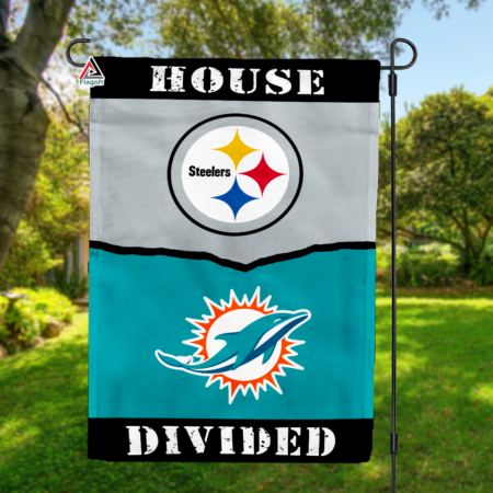 Steelers vs Dolphins House Divided Flag, NFL House Divided Flag