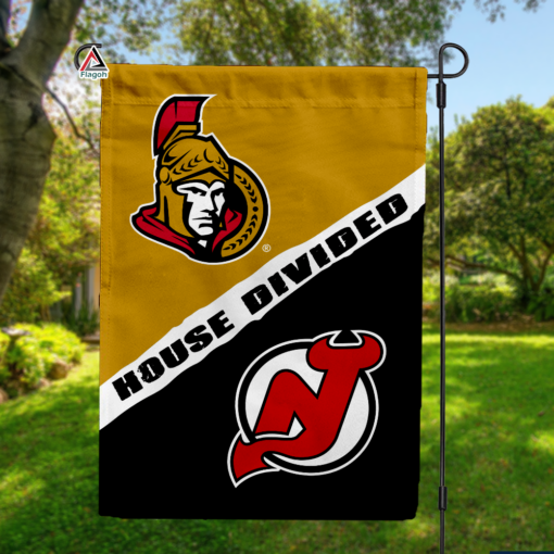 Senators vs Devils House Divided Flag, NHL House Divided Flag