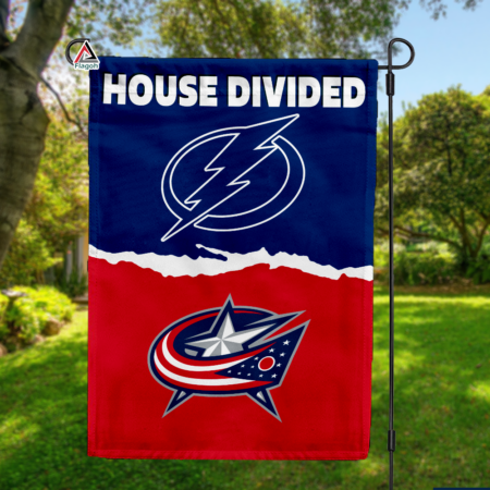 Lightning vs Blue Jackets House Divided Flag, NHL House Divided Flag