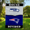 Seattle Seahawks vs New England Patriots House Divided Flag, NFL House Divided Flag