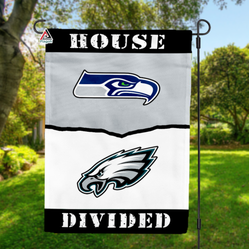 Seahawks vs Eagles House Divided Flag, NFL House Divided Flag