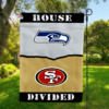Seattle Seahawks vs San Francisco 49ers House Divided Flag, NFL House Divided Flag
