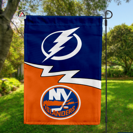 Lightning vs Islanders House Divided Flag, NHL House Divided Flag