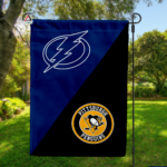 Lightning vs Penguins House Divided Flag, NHL House Divided Flag