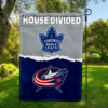 Toronto Maple Leafs vs Columbus Blue Jackets House Divided Flag, NHL House Divided Flag