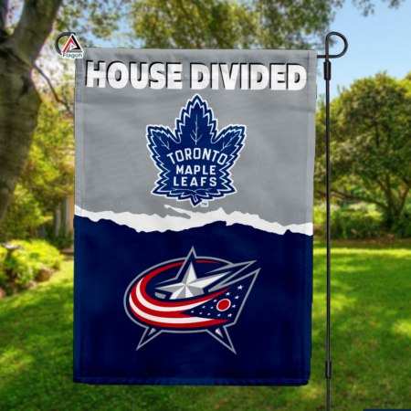 Maple Leafs vs Blue Jackets House Divided Flag, NHL House Divided Flag