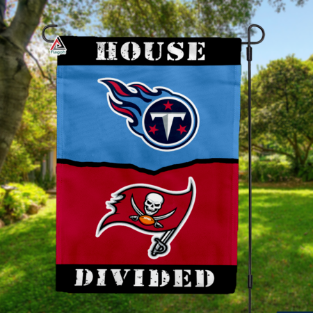Titans vs Buccaneers House Divided Flag, NFL House Divided Flag