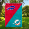 Buffalo Bills vs Miami Dolphins House Divided Flag, NFL House Divided Flag