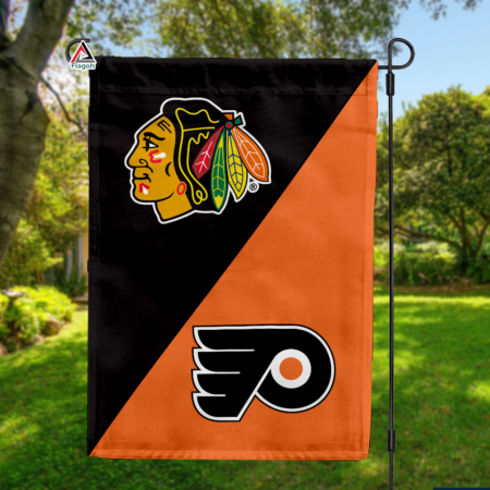 Blackhawks vs Flyers House Divided Flag, NHL House Divided Flag