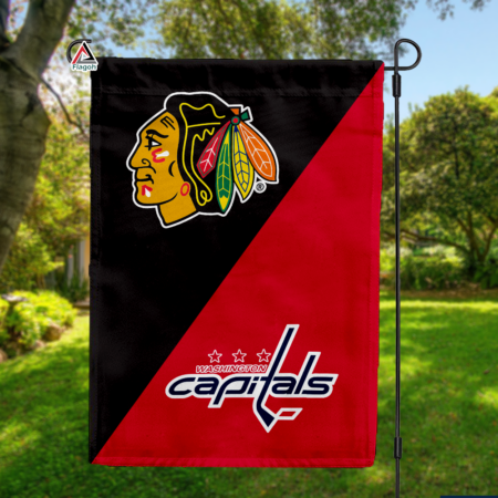 Blackhawks vs Capitals House Divided Flag, NHL House Divided Flag