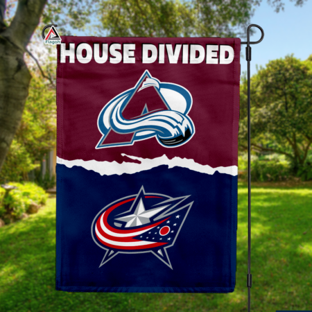 Avalanche vs Blue Jackets House Divided Flag, NHL House Divided Flag