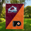 Colorado Avalanche vs Philadelphia Flyers House Divided Flag, NHL House Divided Flag