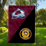 Avalanche vs Penguins House Divided Flag, NHL House Divided Flag
