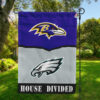 Baltimore Ravens vs Philadelphia Eagles House Divided Flag, NFL House Divided Flag