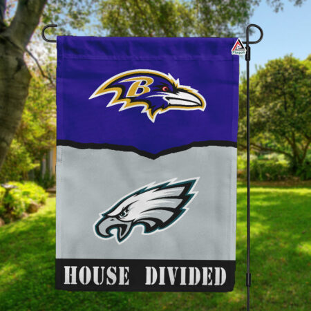 Ravens vs Eagles House Divided Flag, NFL House Divided Flag