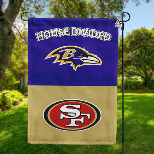 Ravens vs 49ers House Divided Flag, NFLHouse Divided Flag