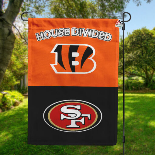 Bengals vs 49ers House Divided Flag, NFL House Divided Flag