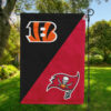 Cincinnati Bengals vs Tampa Bay Buccaneers House Divided Flag, NFL House Divided Flag