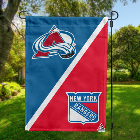 Avalanche vs Rangers House Divided Flag, NHL House Divided Flag