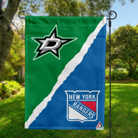 Stars vs Rangers House Divided Flag, NHL House Divided Flag