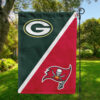 Green Bay Packers vs Tampa Bay Buccaneers House Divided Flag, NFL House Divided Flag