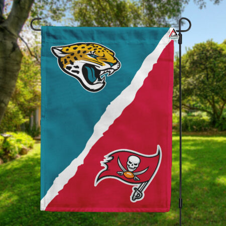 Jaguars vs Buccaneers House Divided Flag, NFL House Divided Flag