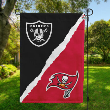 Raiders vs Buccaneers House Divided Flag, NFL House Divided Flag