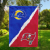 Los Angeles Rams vs Tampa Bay Buccaneers House Divided Flag, NFL House Divided Flag