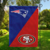New England Patriots vs San Francisco 49ers House Divided Flag, NFL House Divided Flag