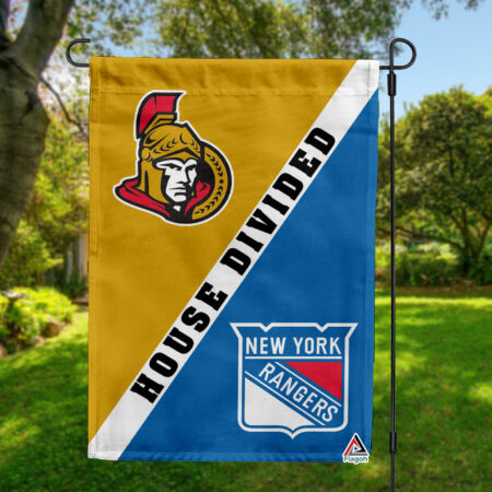 Senators vs Rangers House Divided Flag, NHL House Divided Flag