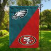 Philadelphia Eagles vs San Francisco 49ers House Divided Flag, NFL House Divided Flag