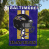 Baltimore Ravens Helmet Vertical Flag, Ravens NFL Outdoor Flag