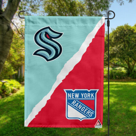 Kraken vs Rangers House Divided Flag, NHL House Divided Flag