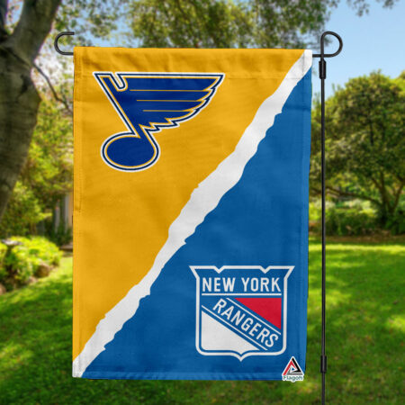 Blues vs Rangers House Divided Flag, NHL House Divided Flag