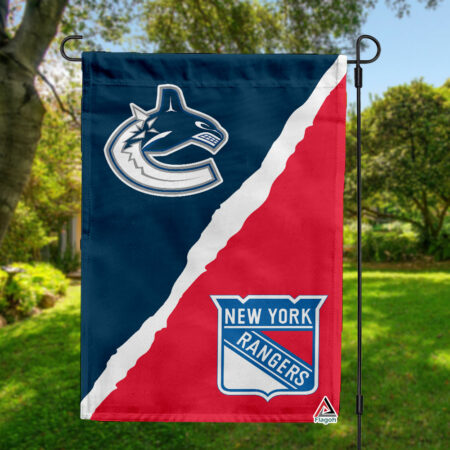 Canucks vs Rangers House Divided Flag, NHL House Divided Flag