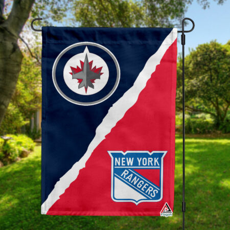 Jets vs Rangers House Divided Flag, NHL House Divided Flag