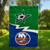 Dallas Stars vs New York Islanders House Divided Flag, NHL House Divided Flag