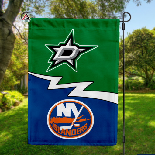 Stars vs Islanders House Divided Flag, NHL House Divided Flag