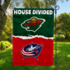 Minnesota Wild vs Blue Jackets House Divided Flag, NHL House Divided Flag