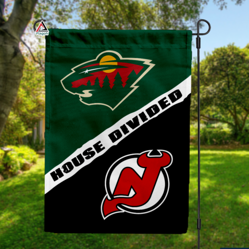 Wild vs Devils House Divided Flag, NHL House Divided Flag
