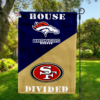 Denver Broncos vs San Francisco 49ers House Divided Flag, NFL House Divided Flag