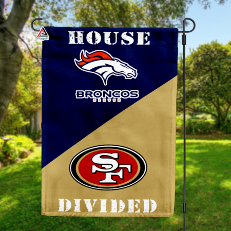 Broncos vs 49ers House Divided Flag, NFL House Divided Flag
