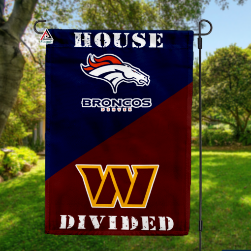 Broncos vs Commanders House Divided Flag, NFL House Divided Flag